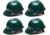 Pyramex Cap Style 6 Point Snap Lock Suspension Hard Hats Green, Pack of 4