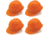 Pyramex Cap Style 6 Point Snap Lock Suspension Safety Helmets Orange, Pack of 4
