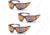 Pyramex Exeter Safety Glasses - Sky Red Mirror Anti-Fog Lens, Glossy Black Frame, Pack of 3