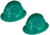 Pyramex Full Brim 6 Point Ratchet Suspension Hard Hat - Green, Pack of 2