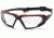 Pyramex Highlander Safety Glasses - Clear Anti-Fog Lens, Black-Red Frame SBR5010DT