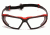 Pyramex Highlander Safety Glasses - Clear Anti-Fog Lens, Black-Red Frame SBR5010DT