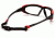 Pyramex Highlander Safety Glasses - Clear Anti-Fog Lens, Black-Red Frame SBR5010DT