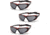 Pyramex Highlander Safety Glasses - Gray Anti-Fog Lens, Black-Red Frame, Pack of 3