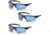 Pyramex Ionix Black Frame Ice Blue Mirror, Pack of 3