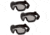 Pyramex Low Profile Wire Mesh Goggle, Black, Pack of 3
