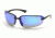 Pyramex Protocol Safety Glasses, Black Frame, Ice Blue Mirror Lens SB6265D
