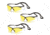 Pyramex Wildfire Safety Glasses - Black Frame/Amber Lens with Black Cord, Pack of 3