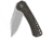 QSP Knife Kestrel Folding Knife, 4in Closed, 2.88in Stonewash 14C28N Sandvik SS Clip Point Blade, Dark Brown Micarta Handle, QS145-A1