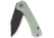 QSP Knife Kestrel Folding Knife, 4in Closed, 2.88in Black Stonewash 14C28N Sandvik SS Clip Point Blade, Jade G10 Handle, QS145-B2