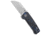 Qsp QSP Penguin Mini Liner Lock Knife Shredded Carbon Fiber Blue 2.25" Satin, Black/Blue, Sandvik 14C28N, adult, BHQ-175637