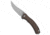 Qsp QSP Walrus Trailing Point Liner Lock Knife Brown Rough Micarta 3.4" Stonewash, Brown, D2, adult, BHQ-192776