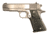 Randall Firearms Company 1911-Service-Model-C Pistol, .45 ACP, 4.25in barrel, stainless steel frame, Pachmayr wraparound grip, recoil operated semi-automatic, fixed combat, 7 round magazine, RFC1911SMC454.251FRRMPG