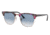 Ray-Ban Clubmaster Sunglasses RB3016 12573F-51 - Spotted Grey/Violet Frame, Clear Gradient Blue Lenses