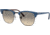 Ray-Ban Clubmaster RB3016 Sunglasses, Wrinkled Blue On Brown, 49, RB3016-131032-49