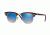 Ray-Ban Clubmaster Sunglasses RB3016 990/7Q-49 - Shiny Red Havana Frame, Blu Flash Gradient Lenses