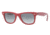 Ray-Ban Original Wayfarer Sunglasses RB2140 111871-5022 - Top Red Texture London Frame, Gray Gradient Azure Lenses