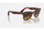 Ray-Ban Original Wayfarer Sunglasses, Striped Red Frame, Brown Gradient Lens, Bio-Acetate, 50, RB2140-136285-50