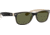 Ray-Ban RB2132 New Wayfarer Sunglasses, Black Beige Frame, Crystal Green Lenses, 875-5518