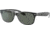 Ray-Ban RB2132 New Wayfarer Sunglasses, Top Black On Trasparent Frame, Green Polar Lenses, 605258-55