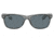 Ray-Ban RB2132 New Wayfarer Sunglasses, Transparent Grey Frame, Dark Blue Lens, Polarized, 52, RB2132-64503R-52
