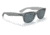 Ray-Ban RB2132 New Wayfarer Sunglasses, Transparent Grey Frame, Dark Blue Lens, Polarized, 52, RB2132-64503R-52