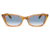 Ray-Ban RB2299 Lady Burbank Sunglasses - Womens, Amber Tortoise Frame, Clear Gradient Blue Lens, 55, RB2299-13423F-55