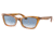 Ray-Ban RB2299 Lady Burbank Sunglasses - Womens, Amber Tortoise Frame, Clear Gradient Blue Lens, 55, RB2299-13423F-55