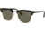Ray-Ban RB3016 Clubmaster Sunglasses, Black Crystal Green P Frame, Polarized 49 mm Diameter Lenses, 901-58-4921