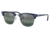 Ray-Ban RB3016 Clubmaster Sunglasses, Blue On Silver Frame, Dark Blue Mirror Polarized Lens, 49, RB3016-1366G6-49
