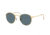 Ray-Ban Round Metal Sunglasses - Men's, Gold Frame, Blue 47 mm Lenses, RB3447-9196R5-47