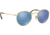 Ray-Ban ROUND METAL RB3447N Sunglasses 001/9O-50 - Shiny Gold Frame, Light Blue Flash Lenses