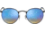 Ray-Ban Round Metal Sunglasses - Mens, Shiny Black Frame, Mirror Gradient Blue 50 mm Lenses, RB3447-002-4O-50