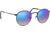 Ray-Ban Round Metal Sunglasses - Mens, Shiny Black Frame, Mirror Gradient Blue 50 mm Lenses, RB3447-002-4O-50