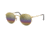 Ray-Ban Round Metal Sunglasses - Men's, Gold Frame, Light Grey Mirror Rainbow 3 53 mm Lenses, RB3447-001-C4-53