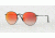 Ray-Ban Round Metal Sunglasses - Men's, Shiny Black Frame, Mirror Gradient Red 50 mm Lenses, RB3447-002-4W-50