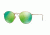Ray-Ban Round Metal Sunglasses - Men's, Gold Frame, Green Mirror 50 mm Lenses, RB3447-112-P9-50