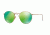 Ray-Ban Round Metal Sunglasses - Men's, Gold Frame, Green Mirror 53 mm Lenses, RB3447-112-P9-53