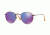 Ray-Ban Round Metal Sunglasses - Men's, Brushed Bronze Demi Shiny Frame, Mirror Violet 50 mm Lenses, RB3447-167-1M-50