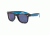 Real Kids Shades Black Square Frame/Neon Blue Temples Polycarbonate Frame with Blue Mirror Lens 10+, Unisex 10SWGBKBL