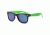 Real Kids Shades Black Square Frame/Neon Green Temples Polycarbonate Frame with Green Mirror Lens 10+, Unisex 10SWGBKGR