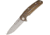 Reate Knives Epoch Framelock Bronze Folding Knife,3.75in,Standard Edge,Drop Point,Stonewash,Titanium Handle REAEP2