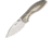 Reate Knives Iron Framelock Folding Knife, Thumb stud, Bead blast, Gray, Gray titanium handle with green micarta inlay, IRON BB GRN SATIN
