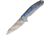 Reate Knives K1 Framelock Damasteel Mokuti Folding Knife, 3.88in Damascus Steel Blade, Gray Titanium Handle, Pocket Clip, Mokuti Handle Inlay, Black Nylon Case, K1 DAMASTEEL MOKUTI