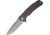Reate Knives Mini Horizion Framelock Folding Knife, 3.5in Damascus Steel Drop Point, Bronze Grooved Titanium Handle, REA010