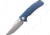 Reate Knives Mini Horizion Framelock Folding Knife, 3.5in Satin Bohler M390 SS Drop Point, Blue Grooved Titanium Handle, MINI HORIZION D BLUE SATIN