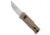 Reate Knives Reate EXO Mini Tanto Gravity Knife Tan Aluminum 2.6" Satin Nitro-V, Tan, Nitro-V, adult, BHQ-220768
