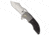 Red Horse Knife Works Red Horse Knife Works War Pig Frame Lock Knife Titanium/CF 3" Satin, Black/Gray, CPM S35VN, adult, BHQ-192343