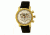 Mens Alpin Watch,45mm,White Dial,Gold Bezel,Black Leather Strap