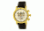 Mens Alpin Watch,45mm,White Dial,Gold Bezel,Dark Brown Leather Strap